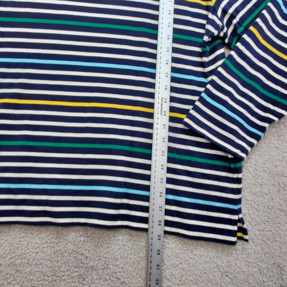 Talbots Blouse Top Womens 3X Blue Multi Striped Cotton Sailor Nautical Comfy - Picture 8 of 11